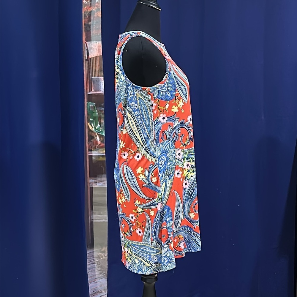 Like new MSK tropical paisley sleeveless dress size large - Picture 5 of 6
